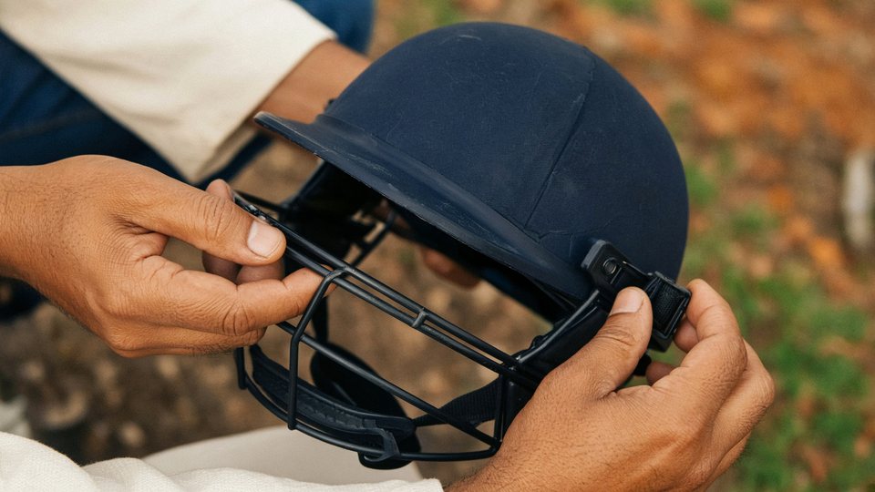 Cricket ball and equipment ready for practice